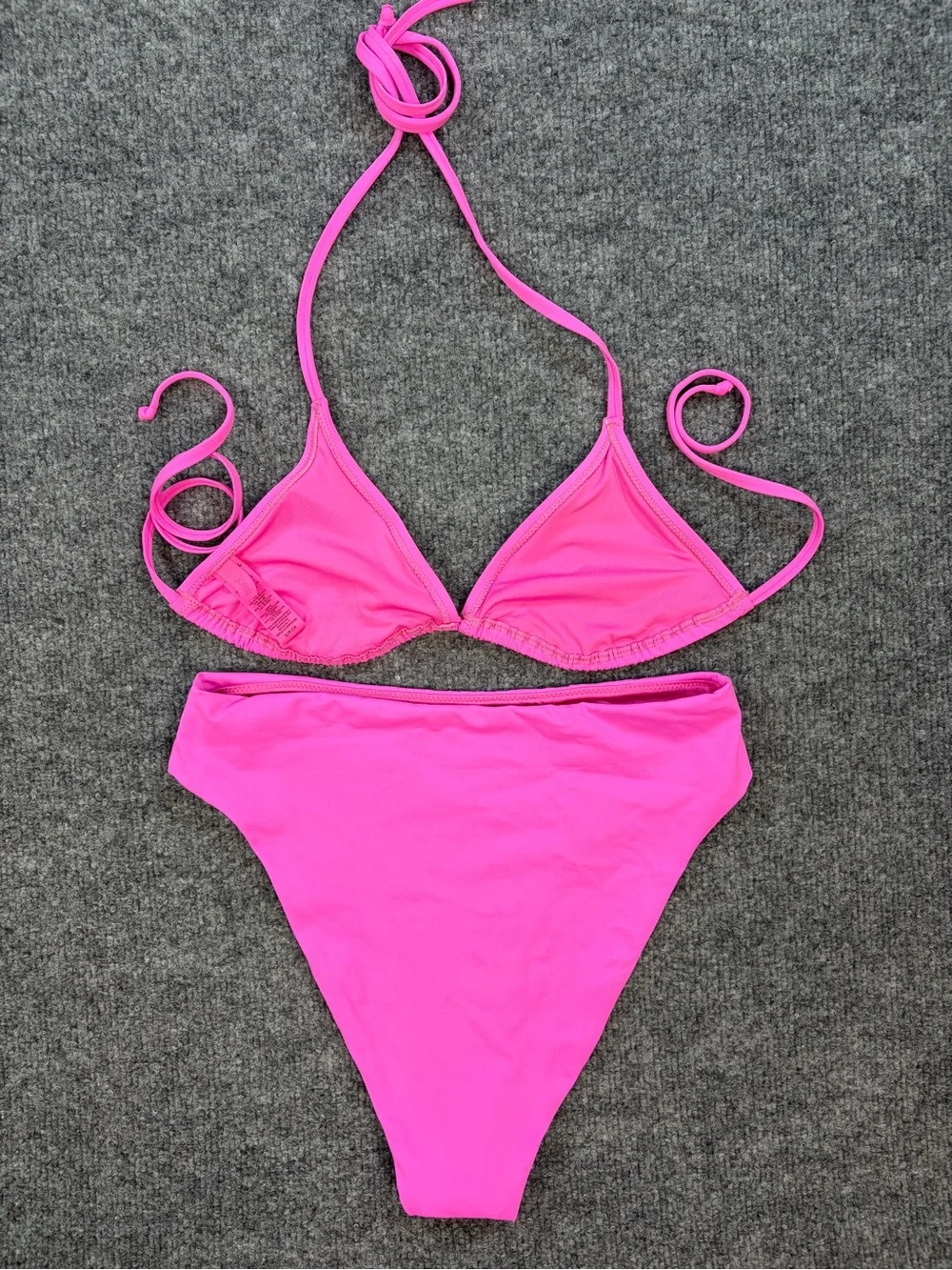 SKIMS Signature Swim Taffy Pink Triangle Bikini Set Women's Small Resort Beach
